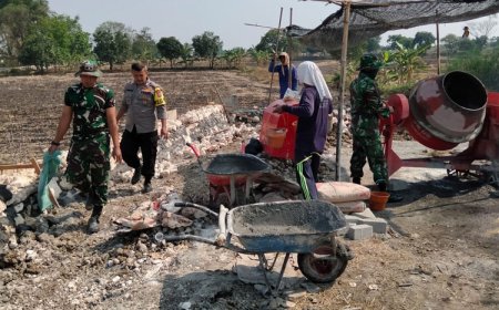 Koramil 0812/06 Ngimbang dan Warga Gotong Royong Bangun Infrastruktur Pertanian