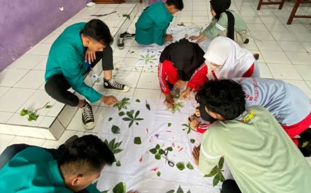 KSM-T 05 Unisma Malang Gelar Praktik Edukasi EcoPrint pada Media Kain di SD Negeri Kemiri 1