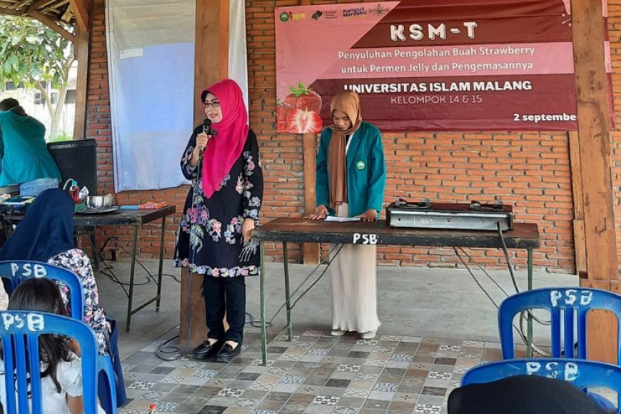 Mahasiswa Unisma malang Tingkatkan Nilai Produk Stroberi menjadi Jerry