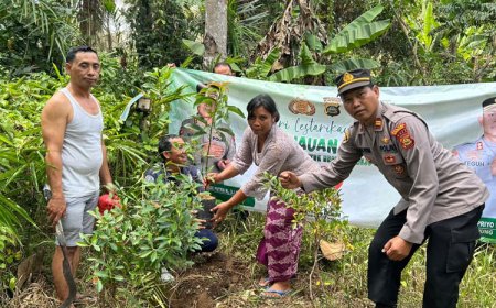Dukung Pelestarian Lingkungan, Ratusan Personel Polres Badung Ikuti Penanaman Pohon