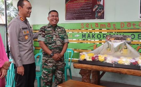 Peringati HUT ke-78 TNI, Kapolres Malang Beri Kejutan Koramil Wagir