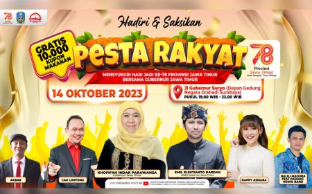Gubernur Khofifah dan Wagub Emil Ajak Masyarakat Hadiri Pesta Rakyat Hari Jadi ke-78 Provinsi Jatim