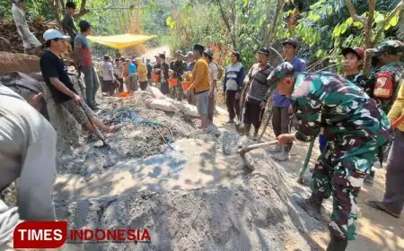 Upaya Kodim Situbondo Menyulap Jembatan Bambu Menjadi Jembatan Permanen