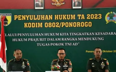 Tingkatkan Kesadaran Hukum, Prajurit Kodim 0802 Ponorogo Terima Penyuluhan