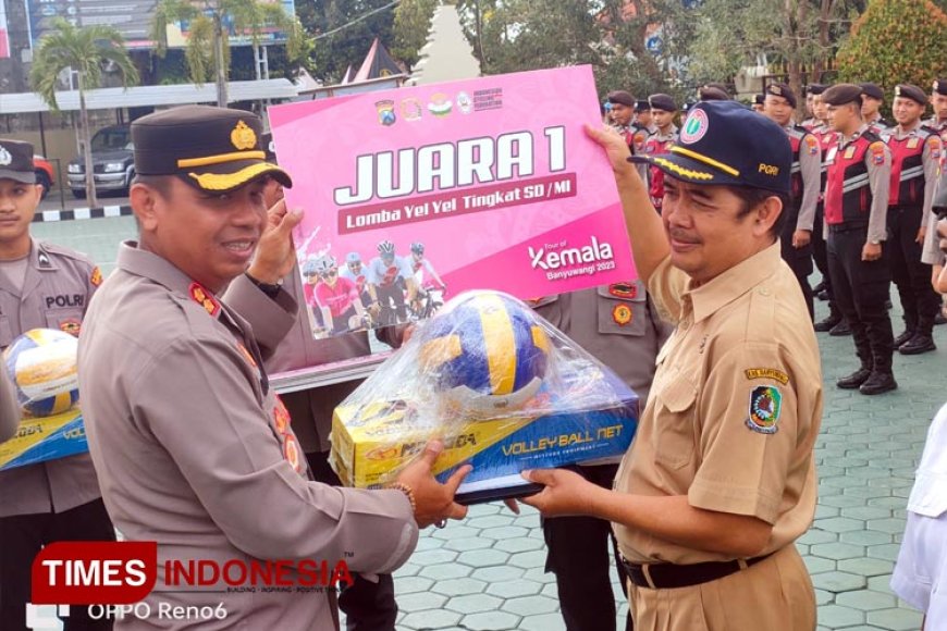 Polresta Banyuwangi Berikan Hadiah Istimewa Kepada Pemenang Lomba Yel&#45;Yel dan Kebersihan Tour of Kemala