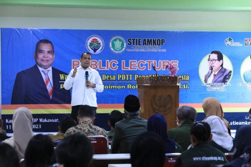 Wamendes PDTT Paiman Berikan Pembekalan ke Kampus STIE AMKOP Makassar