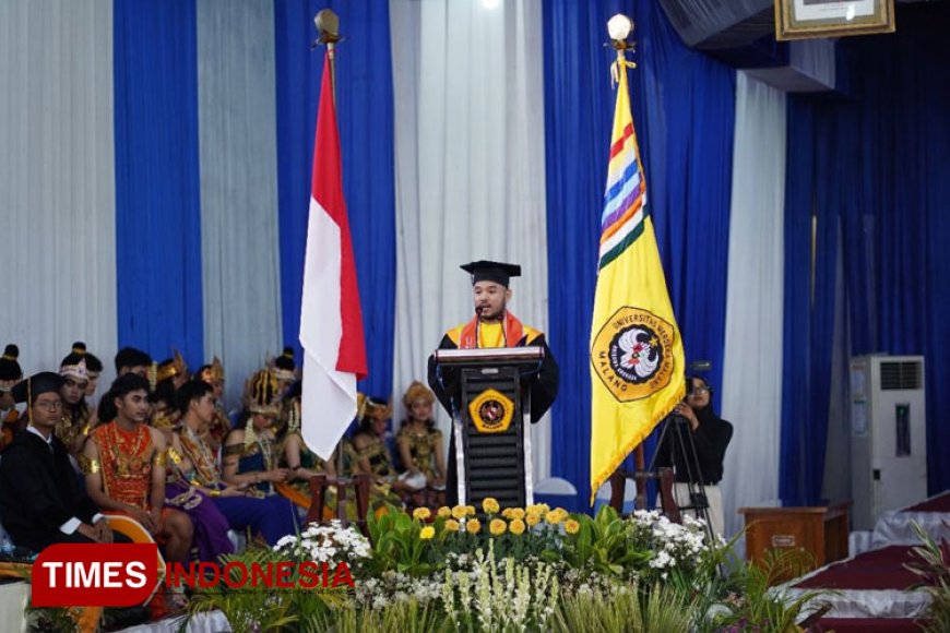 Sampaikan Filosofi Anak Panah: Wisudawan Terbaik UNMER Malang Ajak Lulusan Refleksi dan Introspeksi Diri