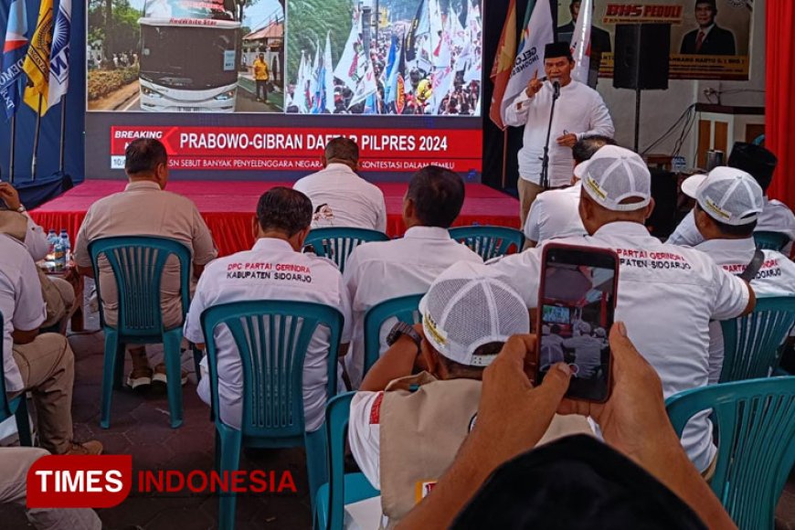 Dewan Pakar Gerindra Gelar Nobar Pendaftaran Prabowo&#45;Gibran di Sidoarjo