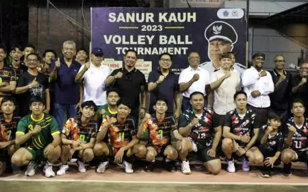 Siswa SD Ikuti Turnamen Voli Perbekel Cup Sanur Kauh 2023