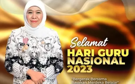 Gubernur Khofifah Tekankan Peran Guru sebagai Motor Penggerak Wujudkan Generasi Emas 2045 