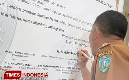 Bupati Ponorogo Tandatangani Pakta Integritas Barang Milik Daerah