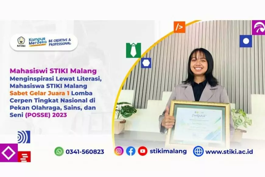 Menginspirasi Lewat Literasi, Mahasiswa STIKI Malang Sabet Gelar Juara 1 Lomba Cerpen Tingkat Nasional di POSSE 2023