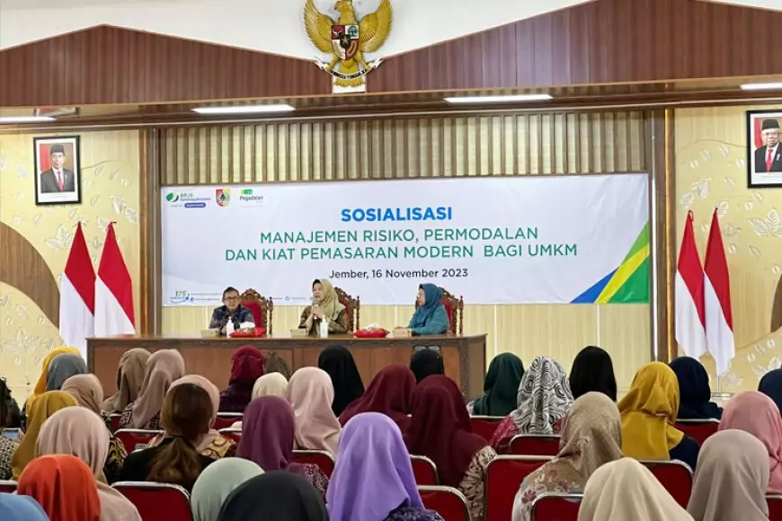 Percepatan Program BPJS Ketenagakerjaan, BPJAMSOSTEK dan Dinas Koperasi UMKM Jember Gelar Sosialisasi 