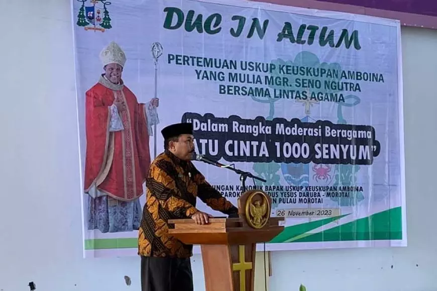 Kegiatan Lintas Agama Uskup Amboina, Kemenag Morotai: Moderasi Beragama Harus Kita Jaga