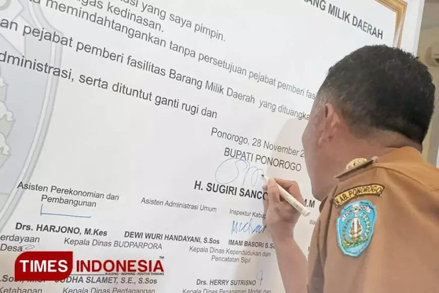 Bupati Ponorogo Tandatangani Pakta Integritas Barang Milik Daerah