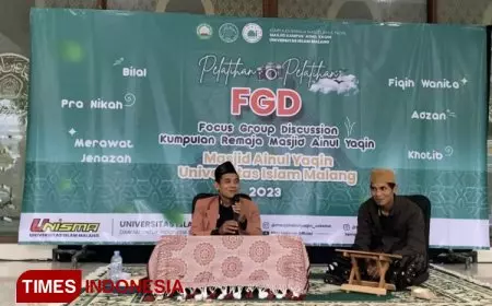 Sukses Gelar Pelatihan Azan, Bilal, dan Khotib Kumulan Remaja Masjid Ainul Yaqin Unisma Malang