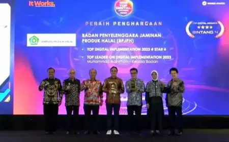 Jalankan Transformasi Digital, BPJPH Kemenag Raih Dua Penghargaan Top Digital Awards 2023
