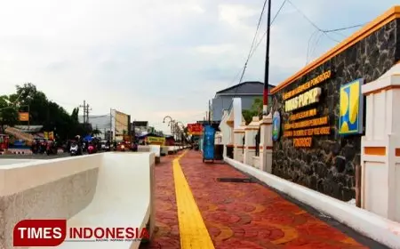 Progres 80 Persen Pekerjaan Pedestrian Jalan Gajah Mada Ponorogo