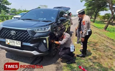 Ketika Pemudik Alami Pecah Ban di Tol Cipali, Polisi Majalengka Sigap Membantu