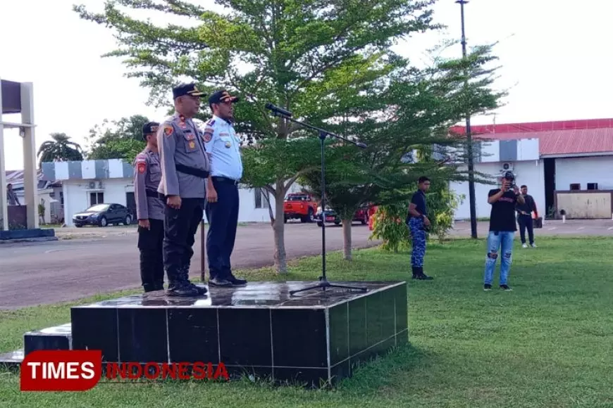 Persiapan Pengamanan Nataru, Polres Morotai dan Institusi Terkait Apel Gelar Pasukan