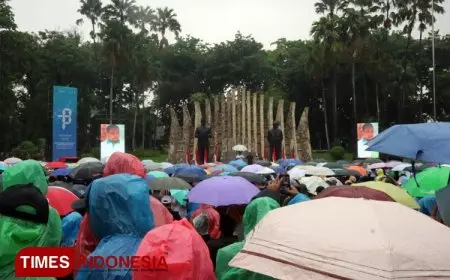 Meski Hujan, Apel HAB ke-78 Kemenag Berjalan Khidmat