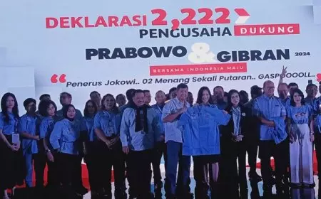 2.222 Pengusaha Bela Bangsa Deklarasi Usung Prabowo-Gibran Menang Satu Putaran