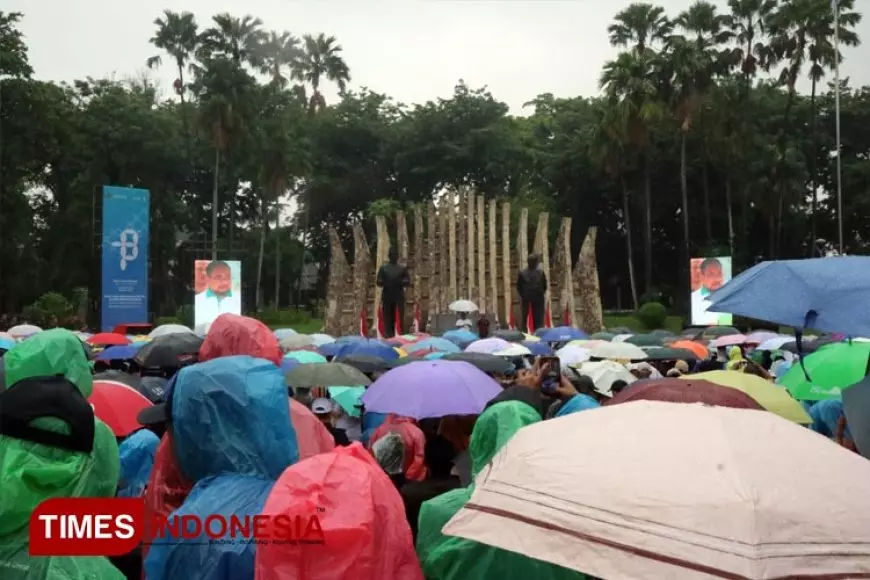 Meski Hujan, Apel HAB ke&#45;78 Kemenag Berjalan Khidmat