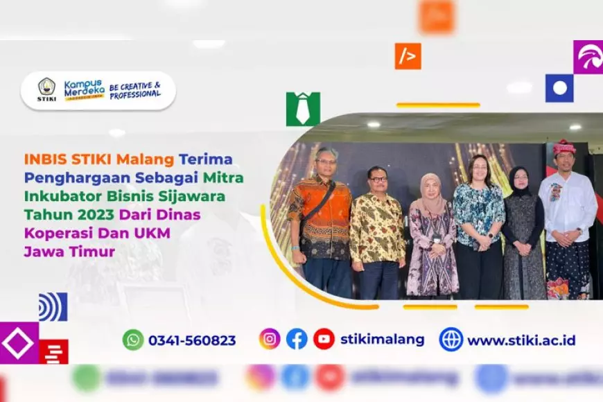 INBIS STIKI Malang Terima Penghargaan Sebagai Mitra Inkubator Bisnis Sijawara Tahun 2023