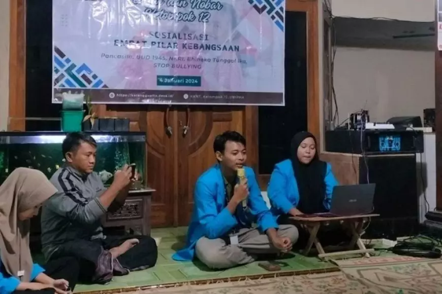 Mahasiswa UNIPMA Sosialisasi NKRI Empat Pilar Kebangsaan dengan Karang Taruna Wonokerto, Ngawi