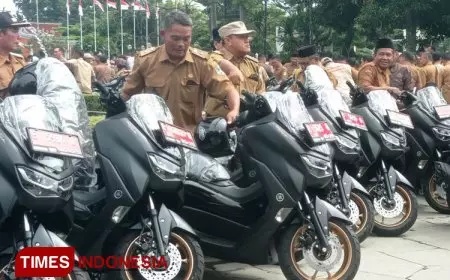 Ratusan Kades-Lurah di Kabupaten Majalengka Dapat Motor Dinas