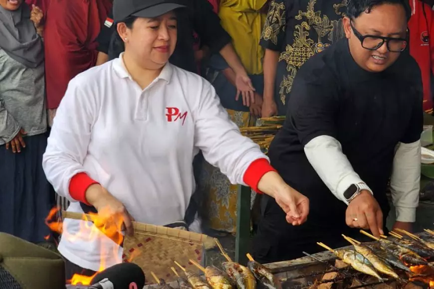Momen Mas Kaisar dan Puan Maharani di Festival Bakar Ikan Nusantara di Cilacap