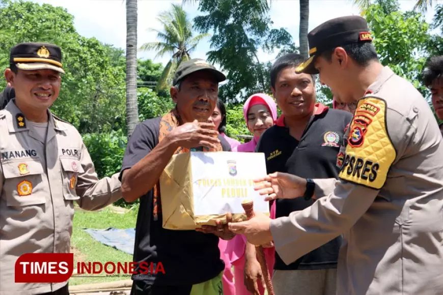 Polres Lombok Utara Salurkan Bantuan untuk Korban Bencana Alam di Bayan