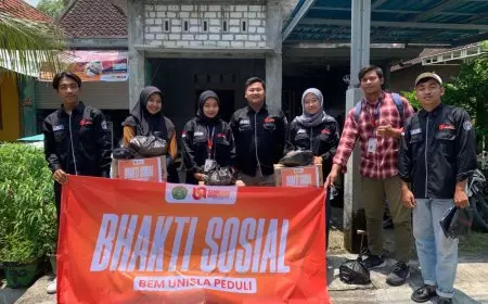 Menjelang Bulan Ramadhan, BEM Unisla Gelar Bakti Sosial di Dua Desa di Kecamatan Lamongan