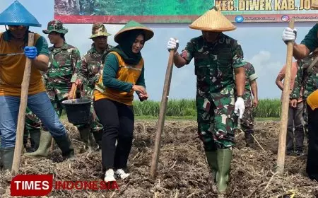 Tingkatkan Ketahanan Pangan Nasional, Kodim 0814 Jombang Manfaatkan Lahan Tidur TNI AD