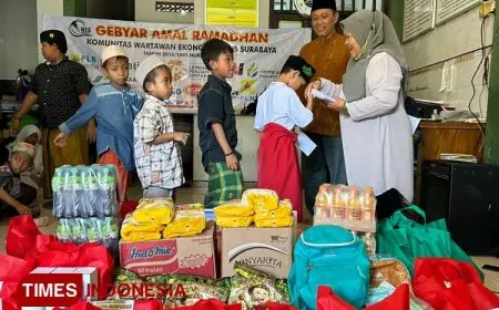 Komunitas Wartawan Ekonomi Bisnis Surabaya Konsisten Bantu Panti Asuhan