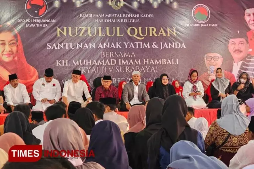 Gelar Peringatan Nuzulul Quran, PDI Perjuangan Jatim Berbagi Kebahagiaan Bersama Anak Yatim