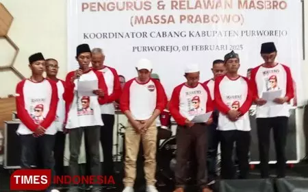 Kawal Program Presiden Prabowo, Relawan Mas Bro Kabupaten Purworejo Resmi Dikukuhkan