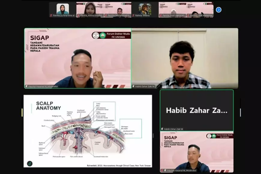 Forum Dokter Muda dan Dokter Bedah Saraf Alumni FK Unisma Malang Gelar Webinar Kegawatdaruratan Trauma Kepala