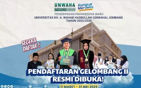 Raih Impianmu di UNWAHA Jombang, Pendaftaran Gelombang II 2025 Telah Dibuka!