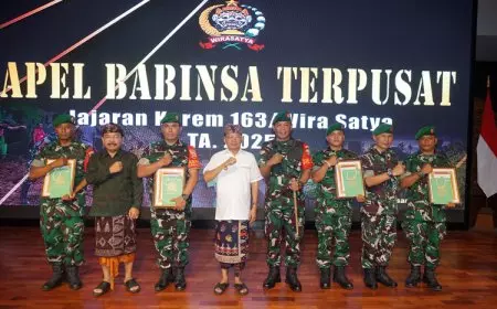 Danrem 163/WSA Pimpin Apel Babinsa Terpusat Jajaran Korem 163/Wira Satya di ISI Bali