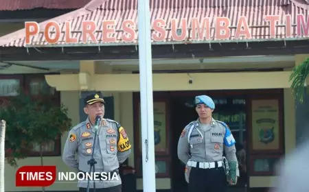 Kapolres Sumba Timur yang Baru Pimpin Apel Perdana, Begini Pesannya