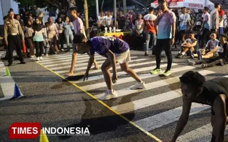 Cegah Kenakalan Remaja, Polres Banjarnegara Gelar Speed Run 100 M