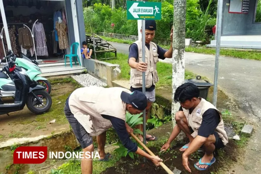 Proker Mahasiswa KSM T Unisma Malang Buat Jalur Evakuasi dan Titik Kumpul untuk Mitigasi Keadaan Darurat