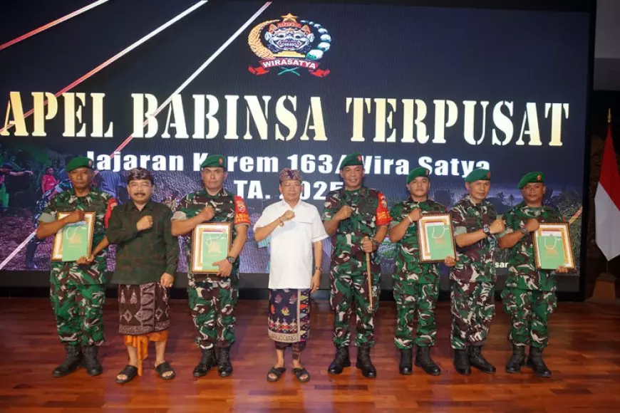 Danrem 163/WSA Pimpin Apel Babinsa Terpusat Jajaran Korem 163/Wira Satya di ISI Bali