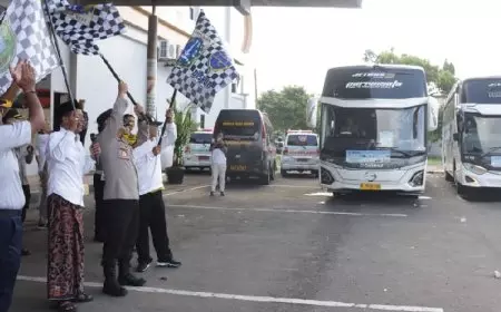 Forkopimda Kebumen Berangkatkan 16 Bus Balik Gratis Menuju Jakarta