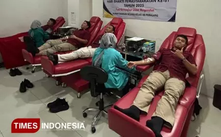Petugas Rutan Pemalang Gelar Donor Darah Peringati HBP Ke -61