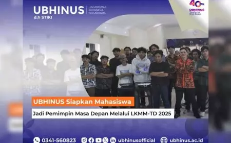 UBHINUS Siapkan Mahasiswa Jadi Pemimpin Masa Depan Melalui LKMM-TD 2025