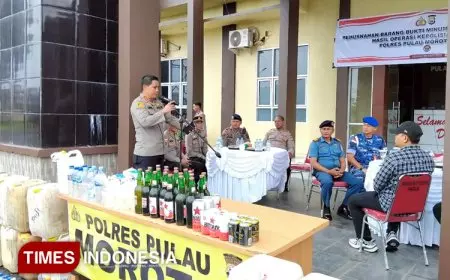 Musnahkan Ratusan Liter Miras, Polres Morotai Pertegas Komitmennya Terhadap Kamtibmas