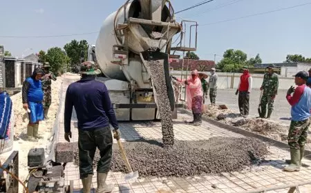 Pengerjaan Jalan Pra-TMMD ke-124 di Lamongan Dikebut