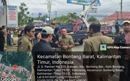 DPMPTSP Bontang Lakukan Penertiban Reklame Dan Baliho Bersama Instansi Terkait
